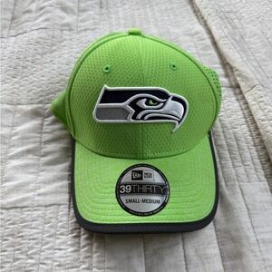 New Era Seattle Seahawks Neon Green and Black 39THIRTY Stretch Fit Hat